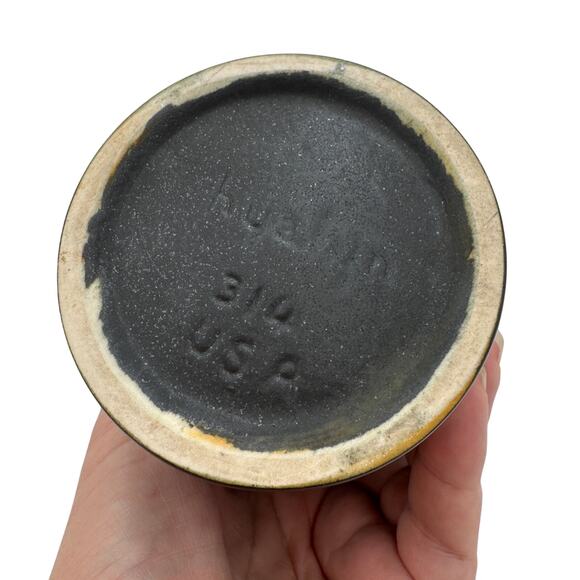 MCM Hyalyn Pottery Black Vase Cylindrical Modern Planter 8 x 3.25 inch Vintage - Picture 5 of 8